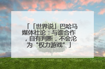 「世界说」巴哈马媒体社论：与谁合作，自有判断，不会沦为“权力游戏”