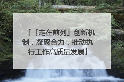 「走在前列」创新机制，凝聚合力，推动执行工作高质量发展