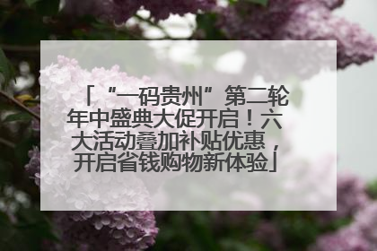 “一码贵州”第二轮年中盛典大促开启！六大活动叠加补贴优惠，开启省钱购物新体验