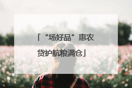 “场好品”惠农贷护航粮满仓