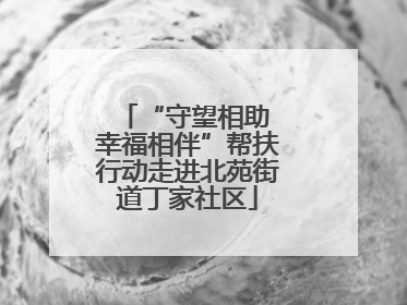 “守望相助 幸福相伴”帮扶行动走进北苑街道丁家社区