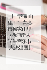 “声动山里！”青岛市杨家山里•西海岸大学生音乐节火热出圈