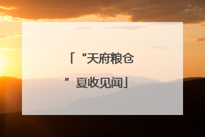“天府粮仓”夏收见闻