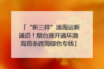 “新三样”添海运新通道！烟台港开通环渤海首条跨海绿色专线