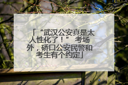 “武汉公安真是太人性化了！” 考场外，硚口公安民警和考生有个约定