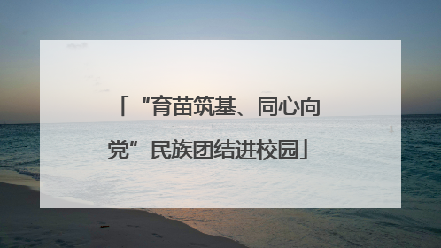 “育苗筑基、同心向党”民族团结进校园