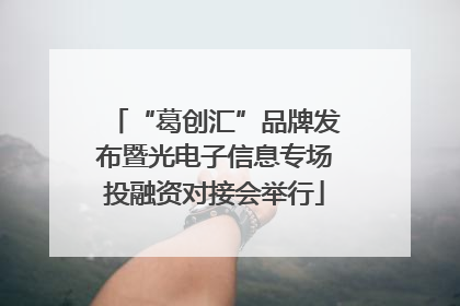 “葛创汇”品牌发布暨光电子信息专场投融资对接会举行