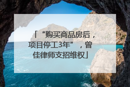 “购买商品房后，项目停工3年”，曾佳律师支招维权