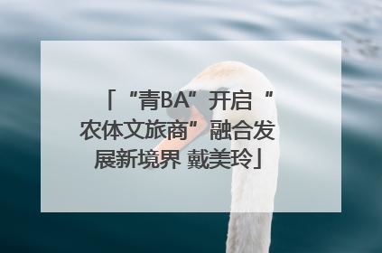 “青BA”开启“农体文旅商”融合发展新境界 戴美玲