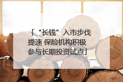 “长钱”入市步伐提速 保险机构积极参与长期投资试点