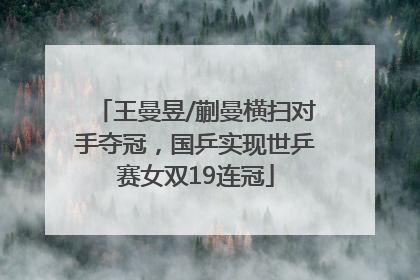 王曼昱/蒯曼横扫对手夺冠，国乒实现世乒赛女双19连冠