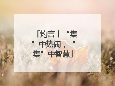 灼言丨“集”中热闹，“集”中智慧