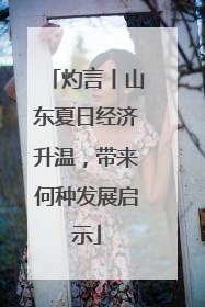 灼言丨山东夏日经济升温，带来何种发展启示