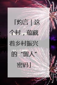 灼言｜这个村，蕴藏着乡村振兴的“留人”密码