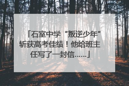 石室中学“叛逆少年”斩获高考佳绩！他给班主任写了一封信……