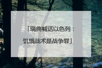 瑞典喊话以色列：饥饿战术是战争罪