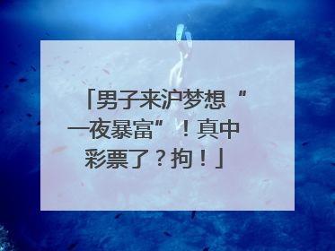 男子来沪梦想“一夜暴富”！真中彩票了？拘！