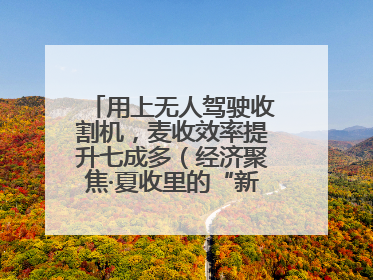 用上无人驾驶收割机，麦收效率提升七成多（经济聚焦·夏收里的“新选手”）