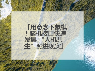 用意念下象棋！脑机接口快速发展 “人机共生”照进现实