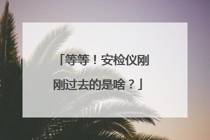 等等！安检仪刚刚过去的是啥？