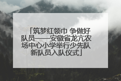 筑梦红领巾 争做好队员——安徽省龙亢农场中心小学举行少先队新队员入队仪式
