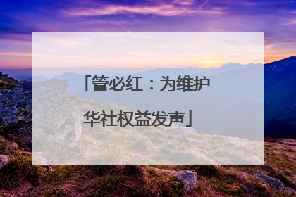 管必红：为维护华社权益发声