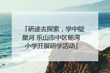 研途去探索，学中绽星河 乐山市中区杨湾小学开展研学活动