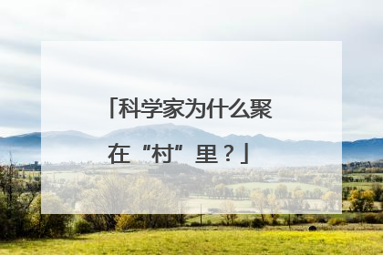 科学家为什么聚在“村”里？