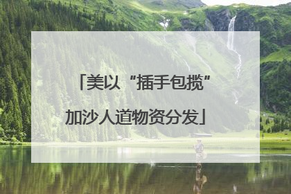 美以“插手包揽”加沙人道物资分发