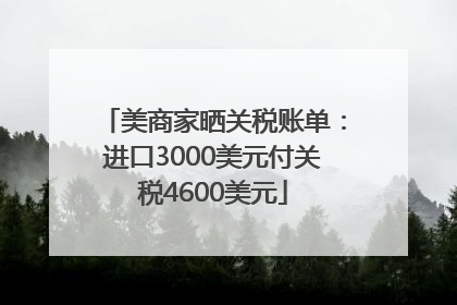 美商家晒关税账单：进口3000美元付关税4600美元