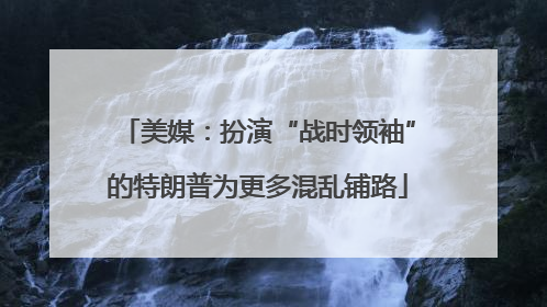 美媒：扮演“战时领袖”的特朗普为更多混乱铺路