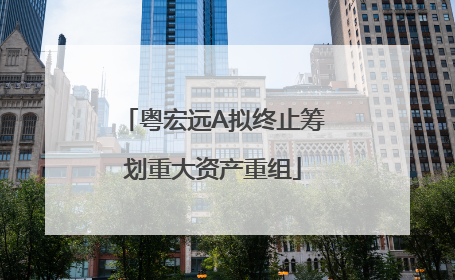 粤宏远A拟终止筹划重大资产重组