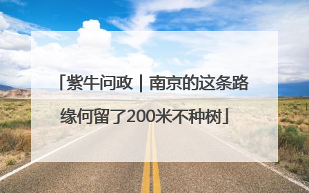 紫牛问政｜南京的这条路缘何留了200米不种树
