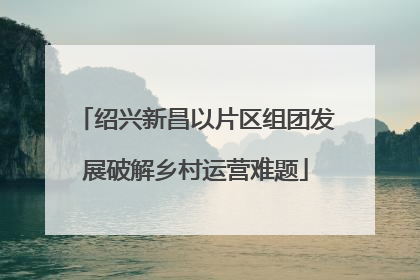 绍兴新昌以片区组团发展破解乡村运营难题