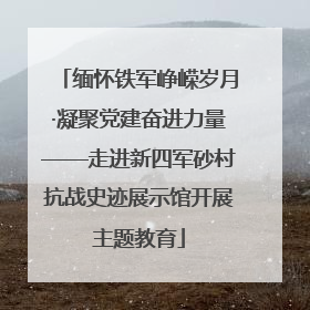 缅怀铁军峥嵘岁月·凝聚党建奋进力量——走进新四军砂村抗战史迹展示馆开展主题教育
