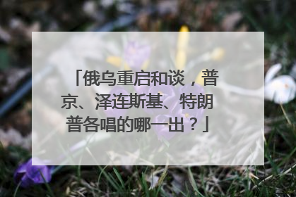 俄乌重启和谈，普京、泽连斯基、特朗普各唱的哪一出？