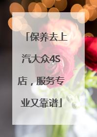 保养去上汽大众4S店，服务专业又靠谱