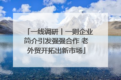 一线调研丨一则企业简介引发强强合作 老外贸开拓出新市场