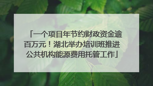 一个项目年节约财政资金逾百万元！湖北举办培训班推进公共机构能源费用托管工作