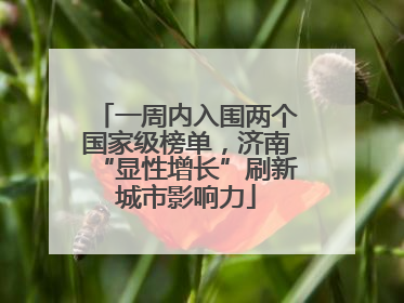 一周内入围两个国家级榜单，济南“显性增长”刷新城市影响力