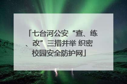 七台河公安“查、练、改”三措并举 织密校园安全防护网