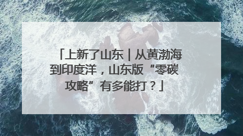 上新了山东｜从黄渤海到印度洋，山东版“零碳攻略”有多能打？