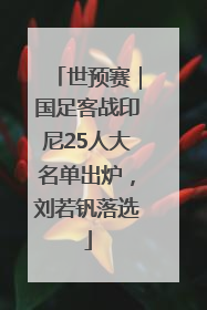 世预赛｜国足客战印尼25人大名单出炉，刘若钒落选