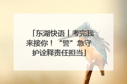 东湖快语丨考完我来接你！“警”急守护诠释责任担当