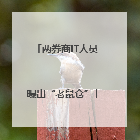 两券商IT人员曝出“老鼠仓”