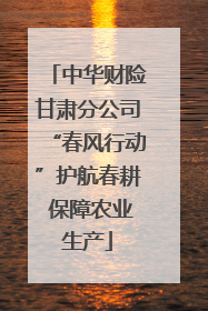 中华财险甘肃分公司“春风行动”护航春耕 保障农业生产
