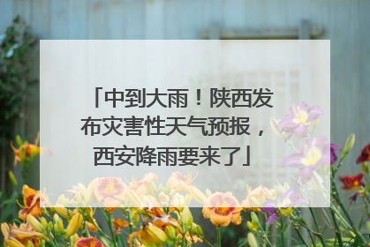 中到大雨！陕西发布灾害性天气预报，西安降雨要来了