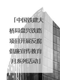 中国铁建大桥局盘兴铁路项目开展反腐倡廉宣传教育月系列活动