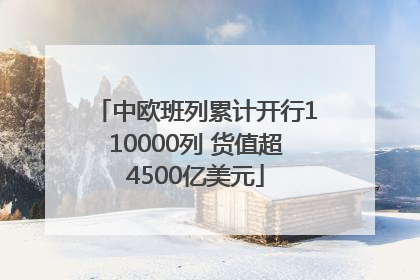 中欧班列累计开行110000列 货值超4500亿美元