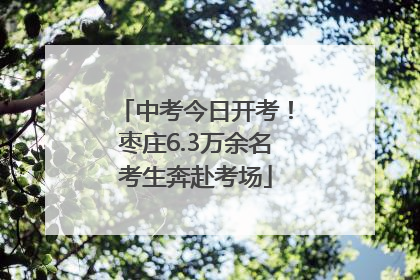 中考今日开考！枣庄6.3万余名考生奔赴考场